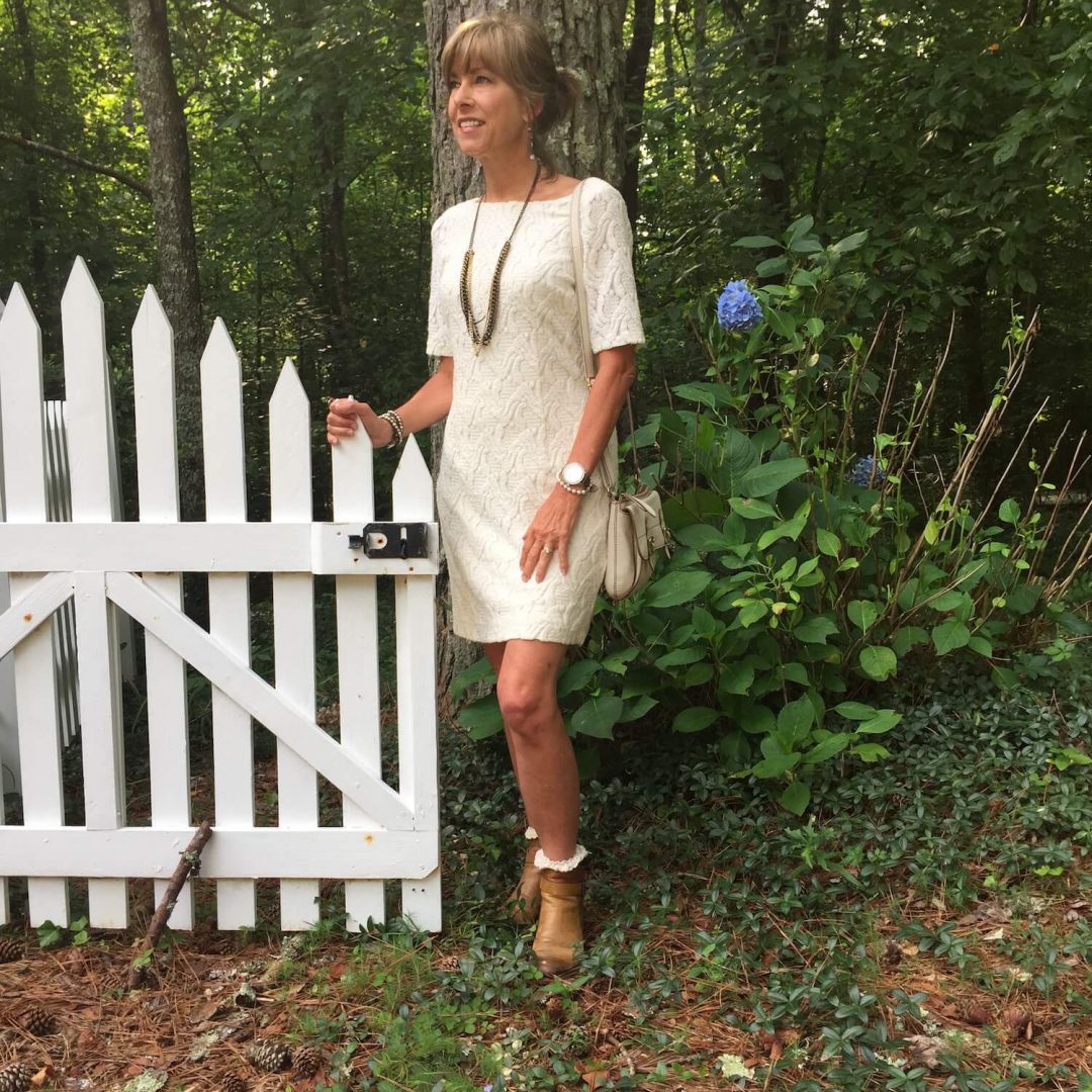 Ivory dress with boots