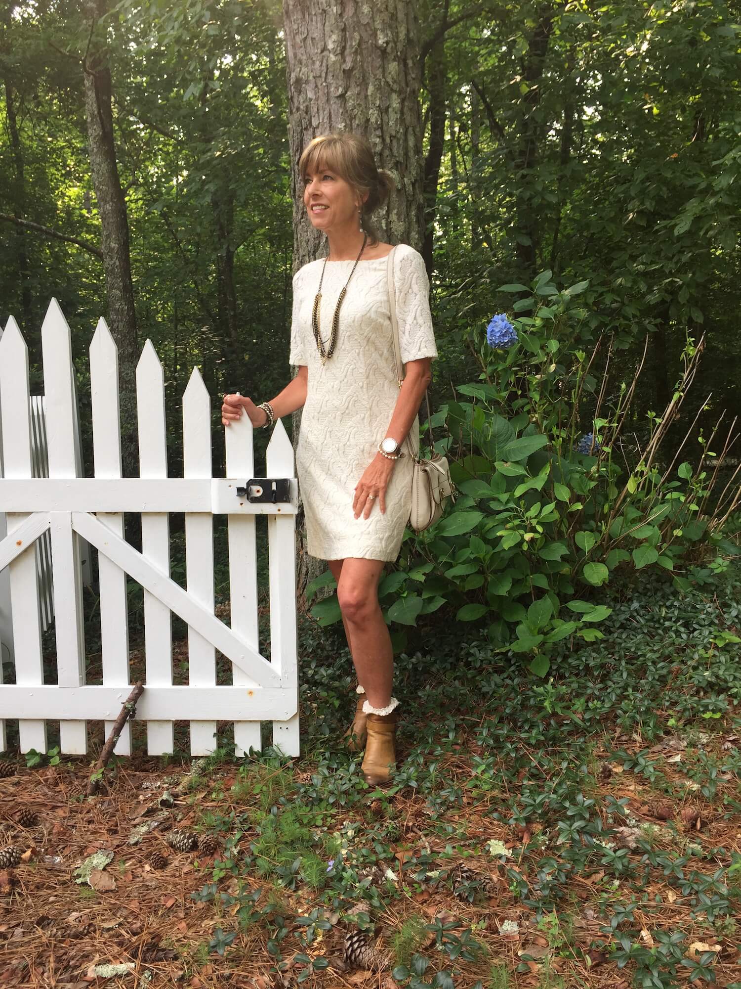Ivory dress with boots